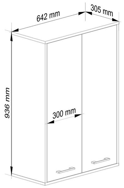 Ak furniture Závesná kúpeľňová skrinka Fin W64 64 cm grafit/biela