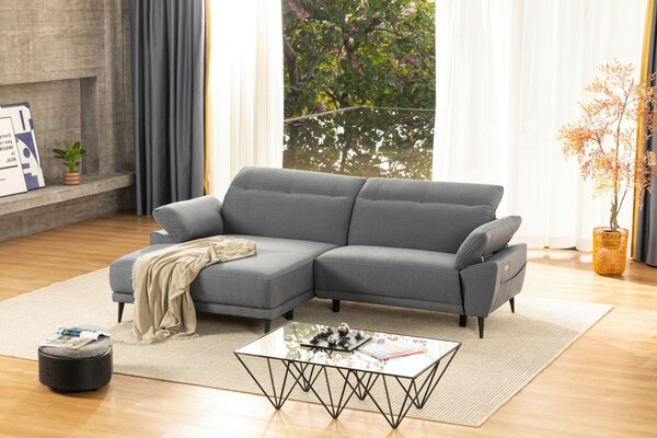 ROHOVÁ SEDAČKA, textil, svetlosivá MID.YOU - Sedačky, Online Only