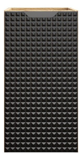 Comad Závesná skrinka pod umývadlo Luxor Black s doskou 70 cm čierna/dub olejovaný