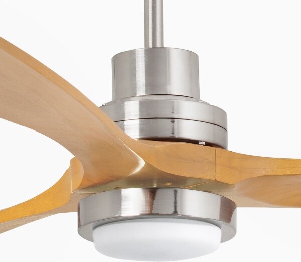 FARO 33560DC - LED Stropný ventilátor LANTAU LED/15W/230V drevo/chróm pr.132 cm + DO