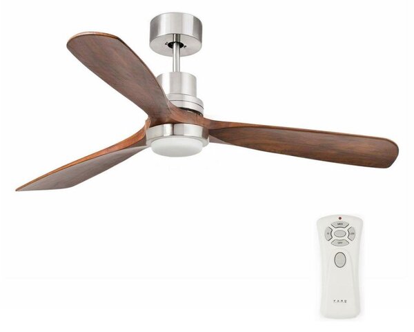 FARO 33518DC - LED stropný ventilátor LANTAU LED/15W/230V chróm/drevo + DO