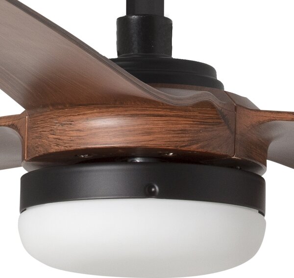FARO 33817WT-21 - LED stmievateľný ventilátor PUNT M LED/18W/230V hnedá/čierna priemer 132 cm WT+DO