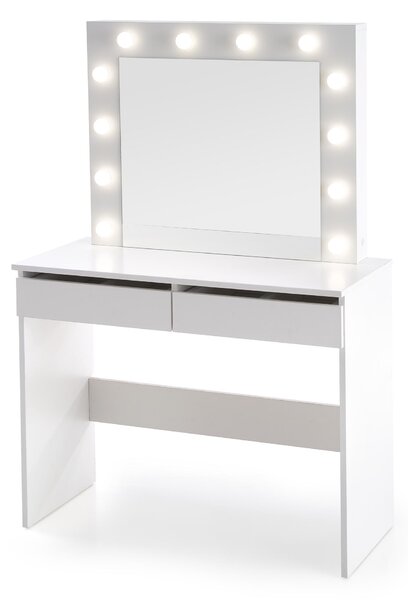 Moderný toaletný stolík Hollywood 95 cm s osvetlením - biela