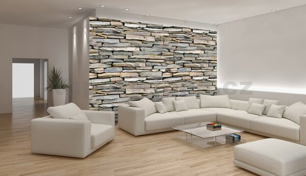 Vliesové fototapety 521 V8, rozměr 368 cm x 254 cm, kamenný obklad, IMPOL TRADE