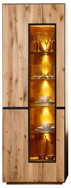 VITRÍNA, divoký dub, 72/203/38 cm Linea Natura - Sklenené vitríny