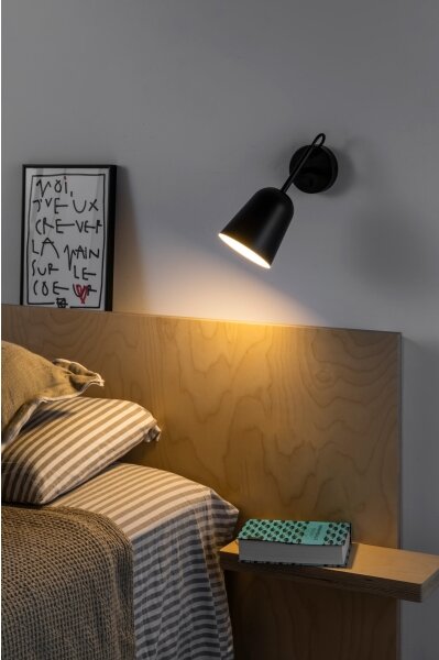 FARO 28257 - Nástenná lampa STUDIO 1xE14/8W/230V čierna