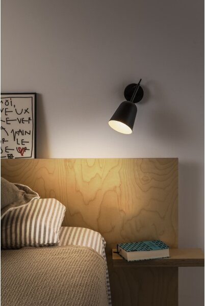 FARO 28257 - Nástenná lampa STUDIO 1xE14/8W/230V čierna
