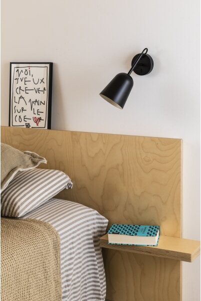 FARO 28257 - Nástenná lampa STUDIO 1xE14/8W/230V čierna