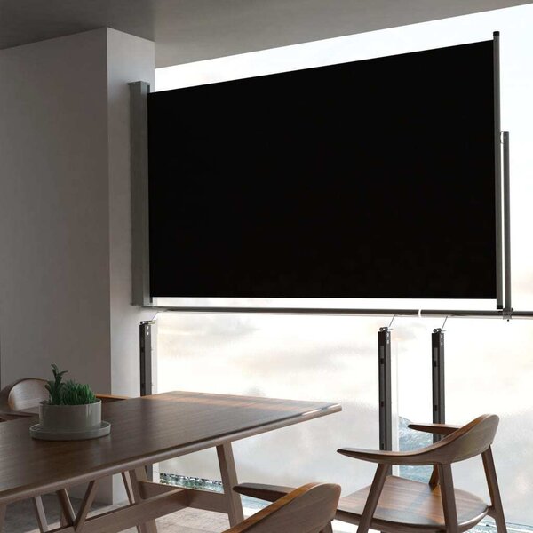 Maison Exclusive - Rozťahovateľná bočná markíza 140x300 cm čierna