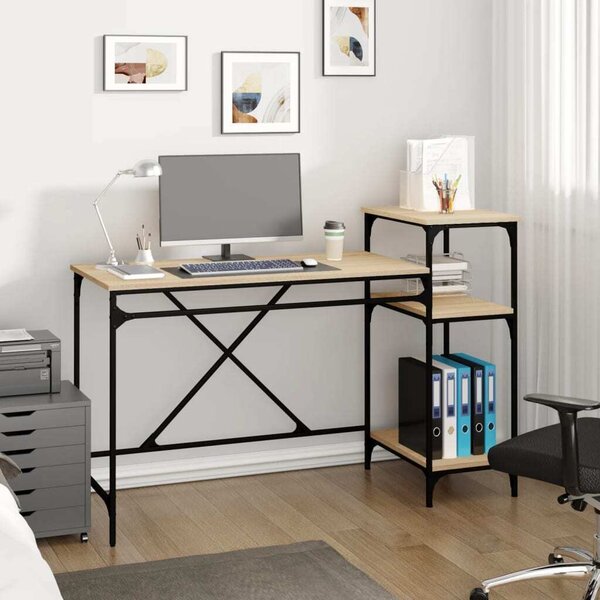 Maison Exclusive - písací stôl s policou Sonoma dub 135x50x90 cm drevený materiál