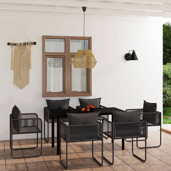 Maison Exclusive – 7-dielna záhradná jedálenská súprava, čierna