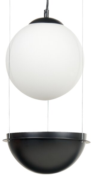 Závesná lampa čierna sklenené tienidlo guľatý tvar závesné svetlo moderný štýl
