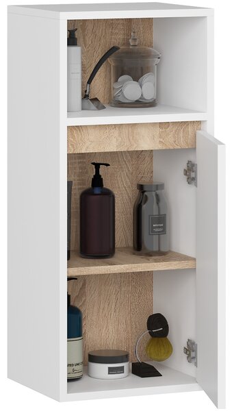 Ak furniture Závesná kúpeľňová skrinka VAMI 35 cm biela/dub sonoma