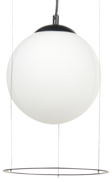 Závesná lampa čierna sklenené tienidlo guľatý tvar závesné svetlo moderný štýl
