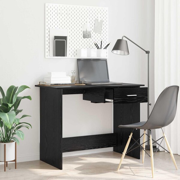Maison Exclusive – písací stôl, čierna farba, vzhľad dubového dreva, materiál: drevotrieska