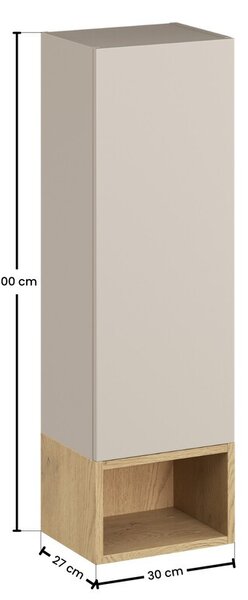 Comad Závesná kúpeľňová skrinka UNI 30 cm dub cremona/kašmírová