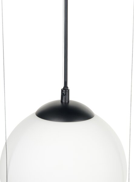 Závesná lampa čierna sklenené tienidlo guľatý tvar závesné svetlo moderný štýl