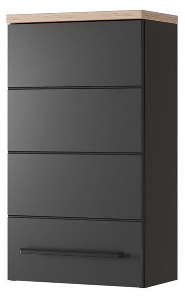 Szynaka Závesná kúpeľňová skrinka Swing II 71 38 cm čierna/dub Artisan