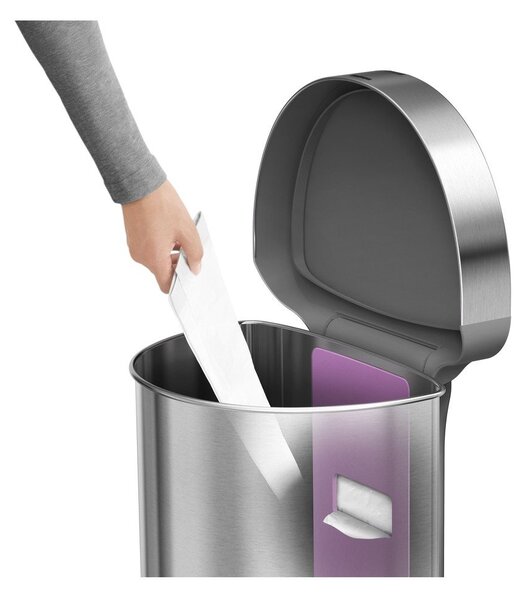 Bezdotykový odpadkový kôš z nerezovej ocele 45 l - simplehuman