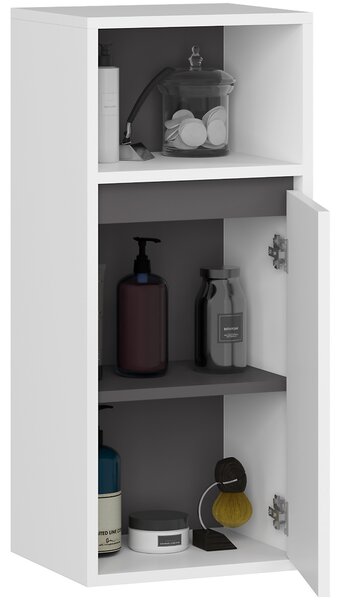 Ak furniture Závesná kúpeľňová skrinka VAMI 35 cm biela/šedý grafit