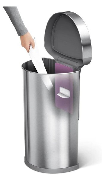 Bezdotykový odpadkový kôš z nerezovej ocele 45 l - simplehuman