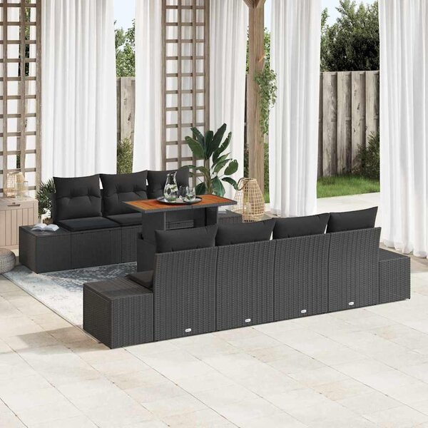 Maison Exclusive - Záhradný nábytok s úloným priestorom 8 ks ierny Poly Rattan