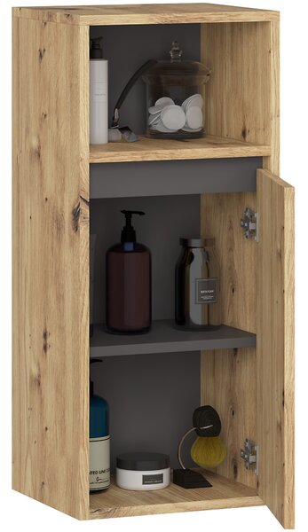 Ak furniture Závesná kúpeľňová skrinka VAMI 35 cm dub artisan/šedý grafit