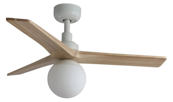 FARO 34281-11L - Stropný ventilátor KLIM S 1xE27/15W/230V borovica/biela + DO