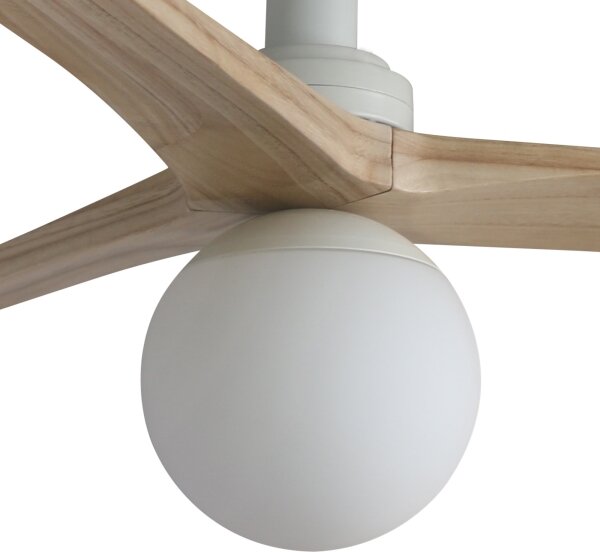 FARO 34281-11L - Stropný ventilátor KLIM S 1xE27/15W/230V borovica/biela + DO