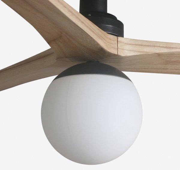 FARO 34284-11L - Stropný ventilátor KLIM S 1xE27/15W/230V borovica/čierna + DO