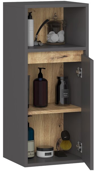 Ak furniture Závesná kúpeľňová skrinka VAMI 35 cm šedý grafit/dub artisan