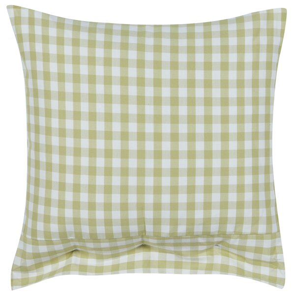 Sada 2 dekoratívnych vankúšov olivovozelený a biely kockovaný vzor 45 x 45 cm gombíky moderný bytový doplnok spálňa obývačka