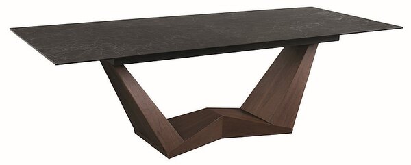 Moderný jedálenský keramický čierny rozkladací stôl dĺžka 200-250 cm šírka 98 cm N-959
