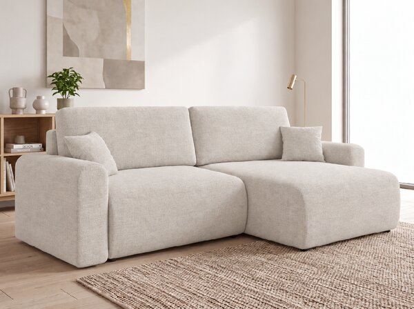 Rozkladacia obojstranná sedacia súprava do L NORDEN PAROS 250x140 cm, krémová