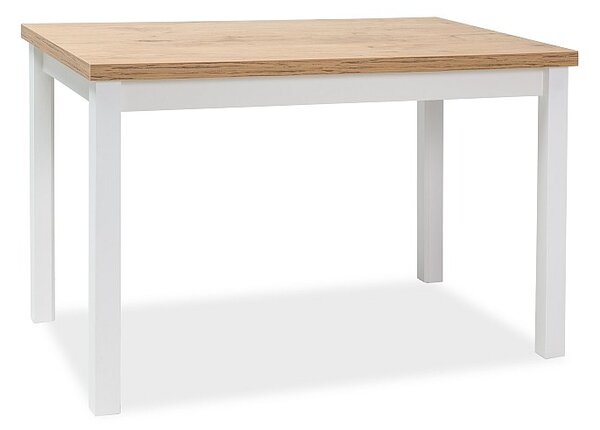 Jedálensky obdĺžnikový stôl doska dub , biele nohy N-954