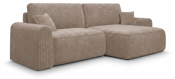 Rozkladacia obojstranná sedacia súprava do L NORDEN TILIA 250x140 cm, svetlohnedá