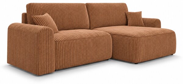 Rozkladacia obojstranná sedacia súprava do L NORDEN TILIA 250x140 cm, terakotová