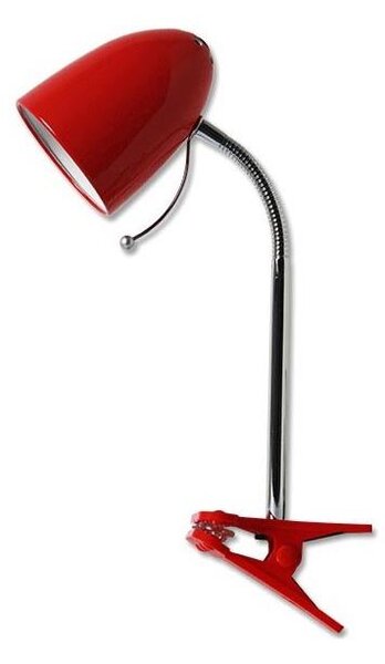 Aigostar - Stolná lampa s klipom 1xE27/11W/230V červená/chróm