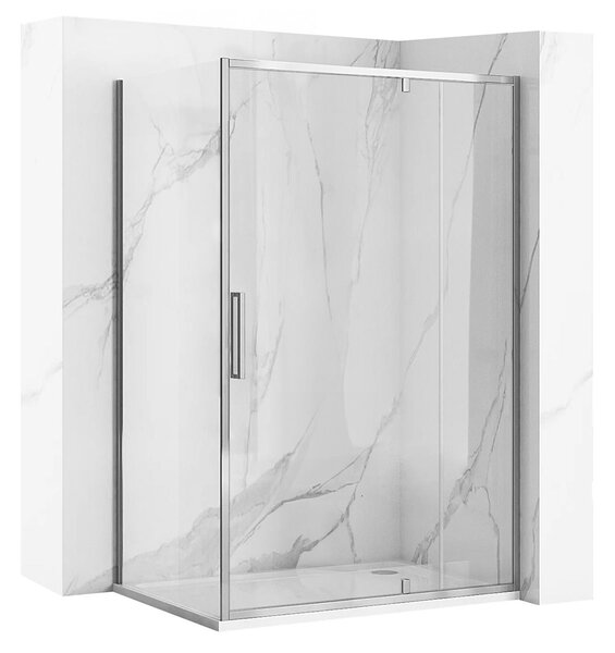 Sprchovací kút REA RAPID SWING 90/dvere x 80/zástena cm, chróm/transparent - bez vaničky