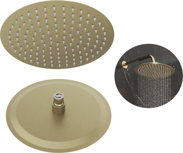 Granitan | Dažďová sprcha - 25 cm - Zlatá kefka - Elegantný dizajn - Systém proti vodnému kameňu - Minimalistický