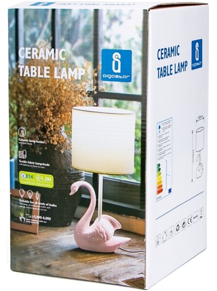 Aigostar - Detská lampička 1xE14/40W/230V labuť ružová