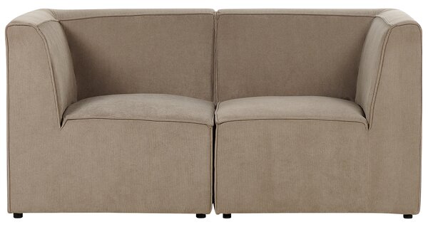 Modulárna 2-miestna pohovka sivobéžová menčestrová moderný dizajn minimalistický štýl