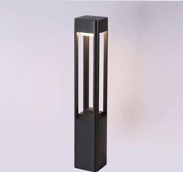 Záhradná stojaca lampa 80 cm LED 10W čierna pieskovaná štvorcová NUTRI Italux