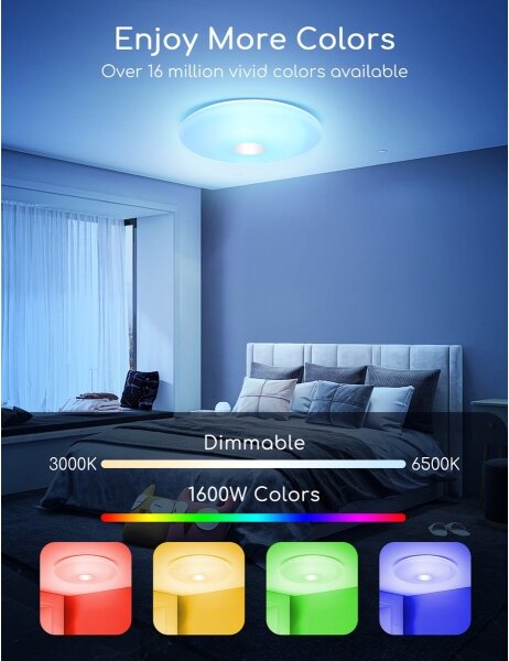 Aigostar - LED RGBW Stmievateľné stropné svietidlo 18W/230V pr. 34 cm Wi-Fi