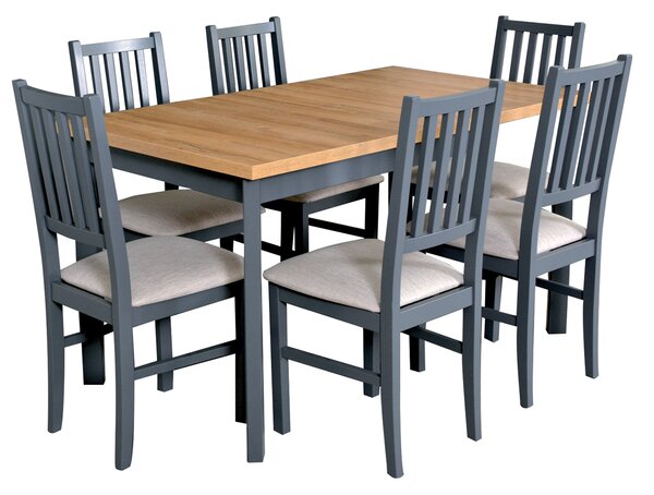 MEBLINE Stôl MODENA 1P + stoličky NILO 7 (6ks.) - súprava DX34A