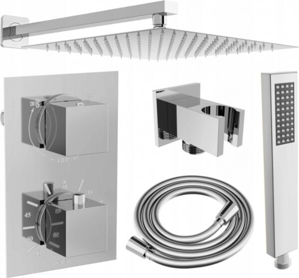 Mexen Cube DR02 sprchová súprava s daovými tryskami pre podomietkovú intaláciu 25 cm, chrómová - 77502DR0225-00
