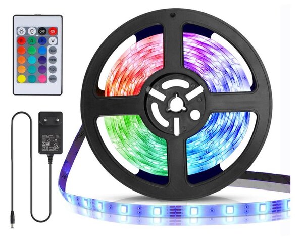 Aigostar - LED RGB stmievateľný pásik 5m LED/24W/12/230V IP65 + DO