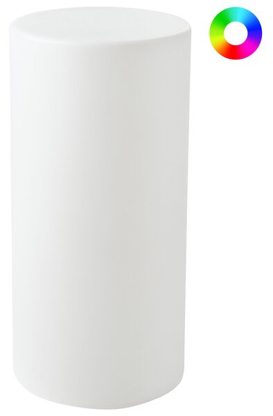 Vonkajšia stojaca LED lampa biela syntetický materiál IP54 vodoodolné s diaľkovým ovládaním záhradné osvetlenie
