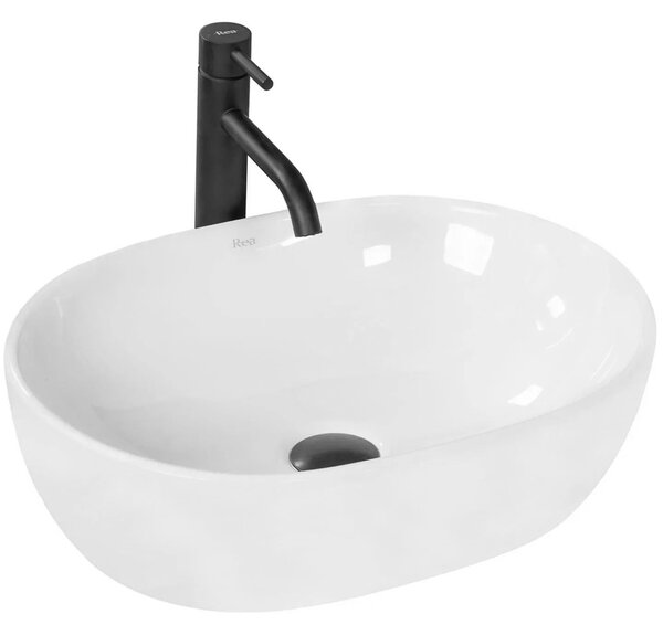 Rea Amelia, umývadlo na dosku 480x345x135 mm, biela lesklá, REA-U0416
