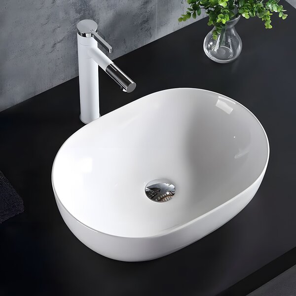 Rea Amelia, umývadlo na dosku 480x345x135 mm, biela lesklá, REA-U0416